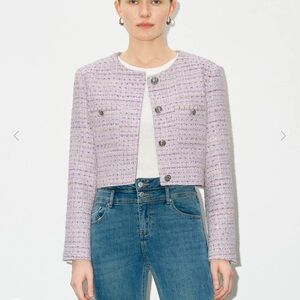 Elegant Lavender Tweed Blazer